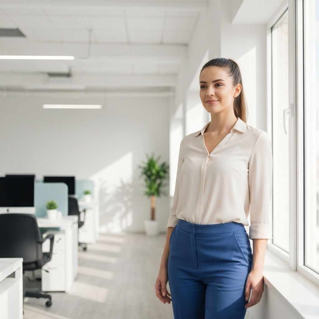 Confident professional taking a mindful moment